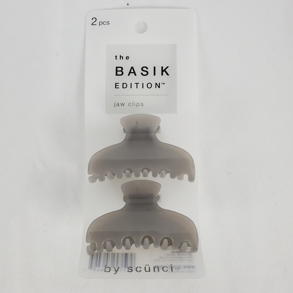 scunci The Basik Edition Jaw Clip Grey Womens Hair 70649 ( 2 pcs ) Claw NWT